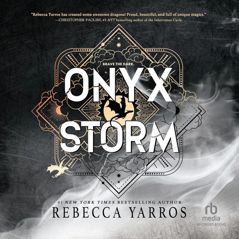 Εξώφυλλο του βιβλίου "Onyx Storm" της Rebecca Yarros, ένα από τα καλύτερα βιβλία του 2025 σύμφωνα με το Goodreads.
