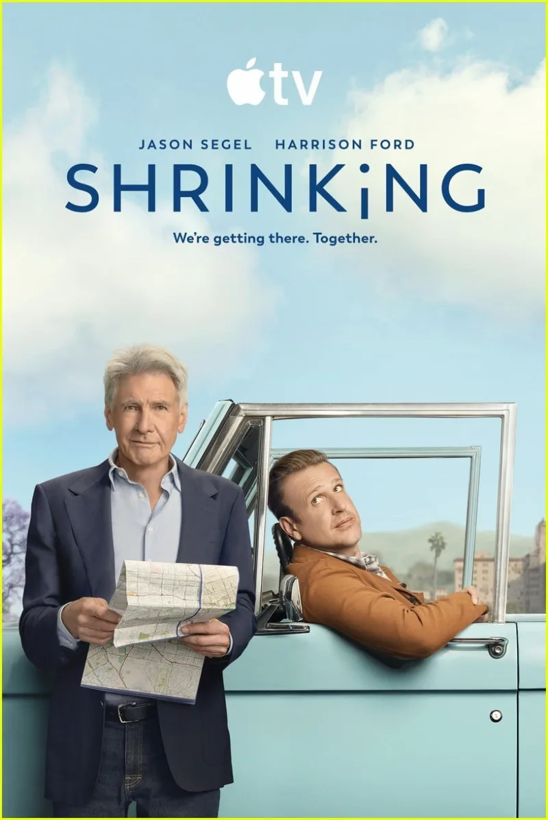 Ο Harrison Ford και ο Jason Segel σε αφίσα της σειράς Shrinking.
