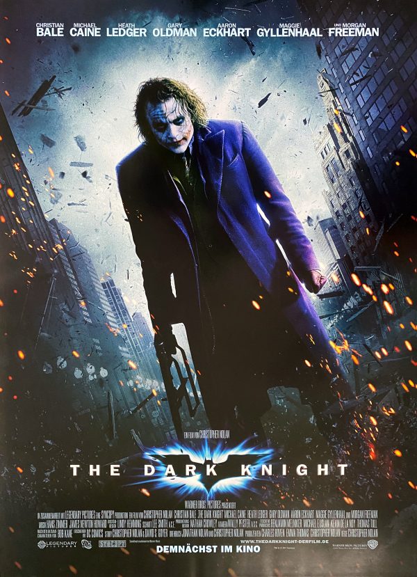Αφίσα της ταινίας The Dark Knight με τον Heath Ledger ως Joker.