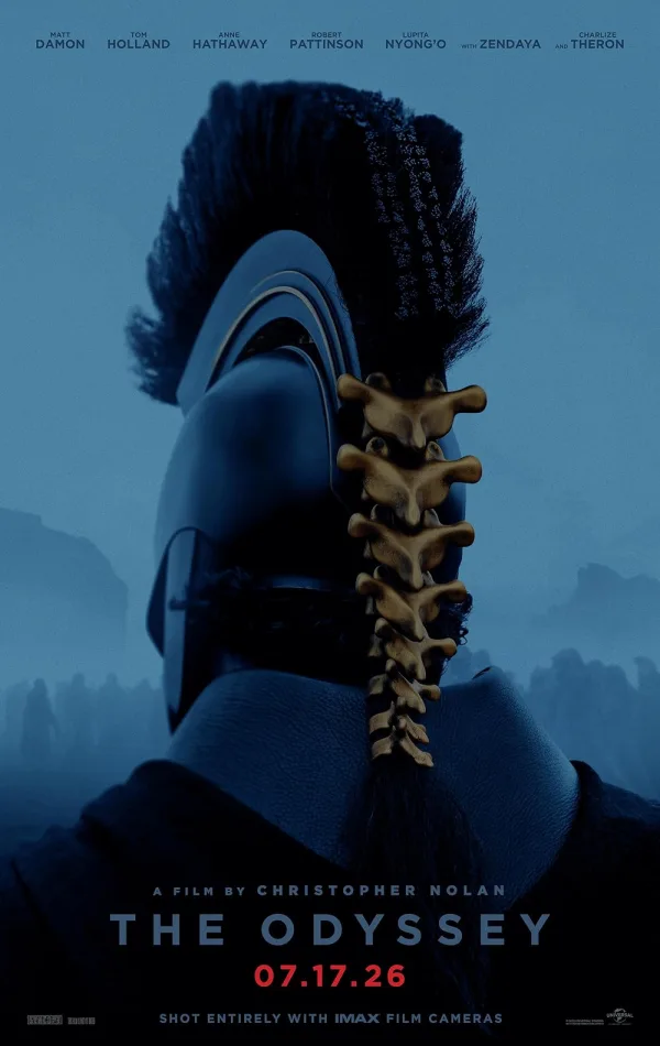 Αφίσα της ταινίας "The Odyssey" του Christopher Nolan με εντυπωσιακό καστ και πρωτότυπο σκηνικό.