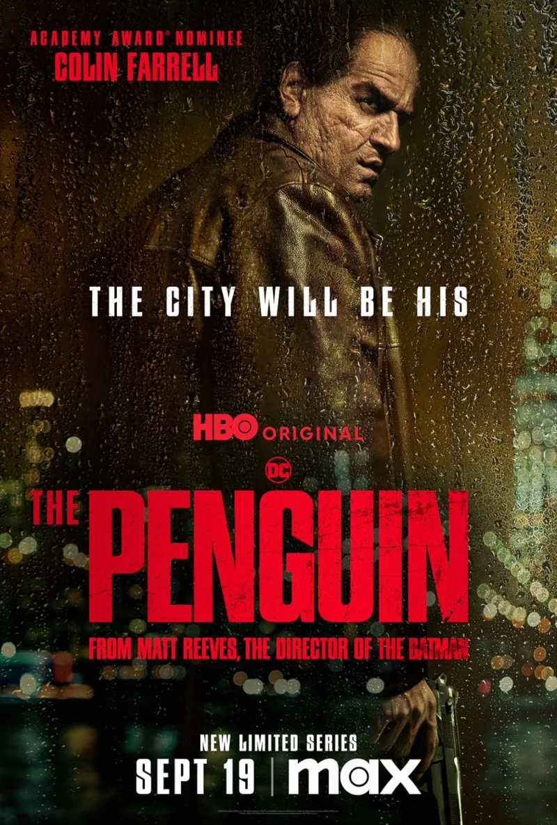 Αφίσα της σειράς The Penguin με τον Colin Farrell.