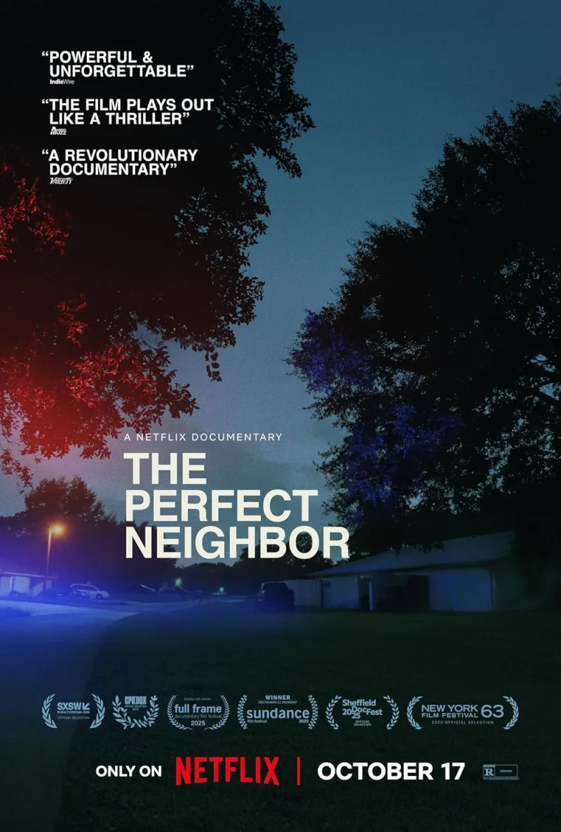 Αφίσα του ντοκιμαντέρ του Netflix με τίτλο The Perfect Neighbor.
