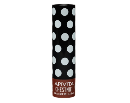Lip balm Apivita Chestnut με πουά σχέδιο