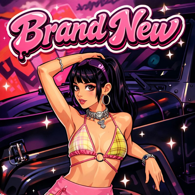 Εικονογράφηση της Joanne σε στυλ anime για το single Brand New.