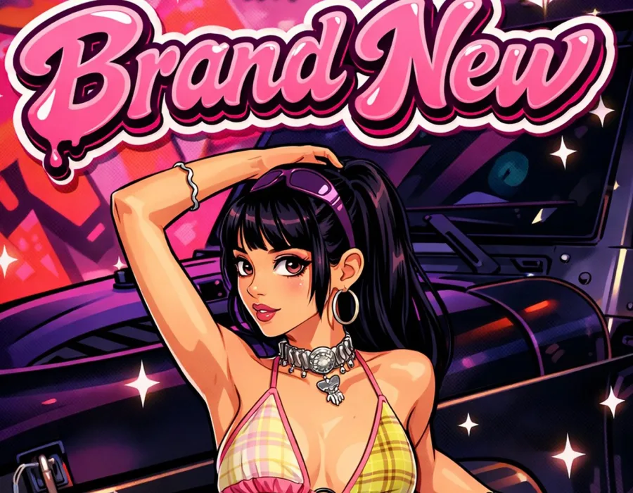 Εικονογράφηση της Joanne σε στυλ anime για το single Brand New.