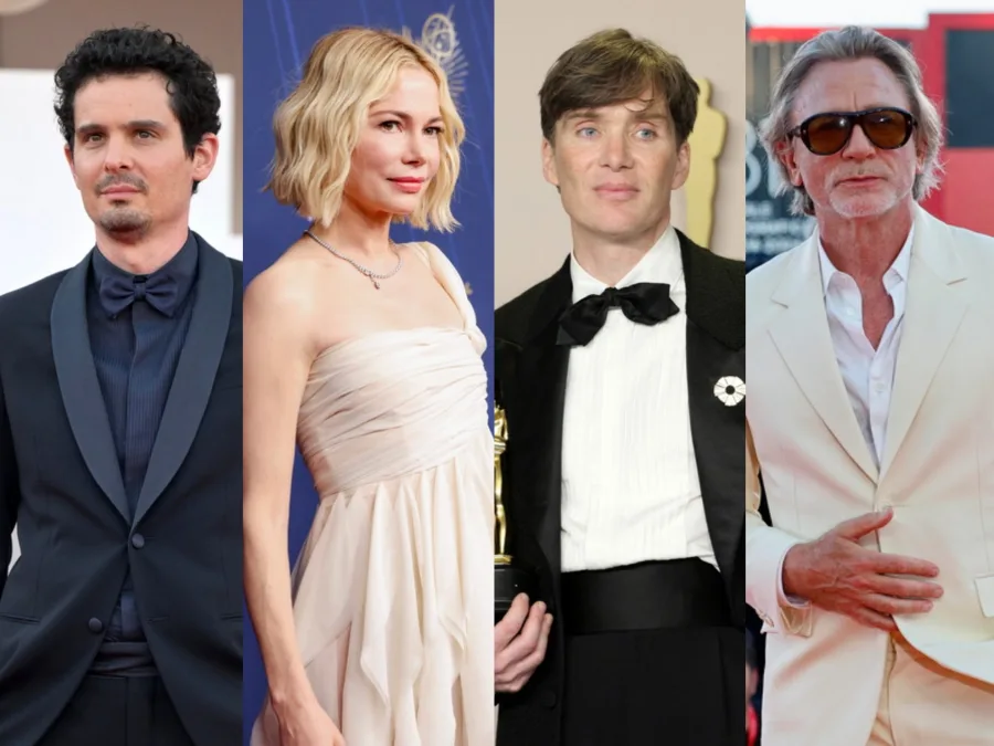 Damien Chazelle, Michelle Williams, Cillian Murphy και Daniel Craig σε κολάζ φωτογραφιών.