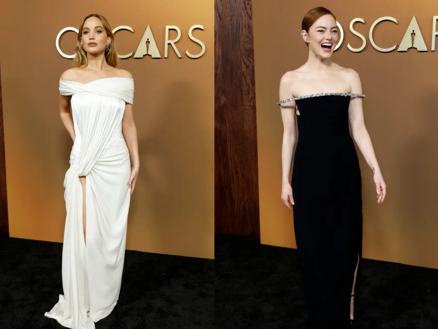 Η Jennifer Lawrence και η Emma Stone σε εκδήλωση των Oscars.