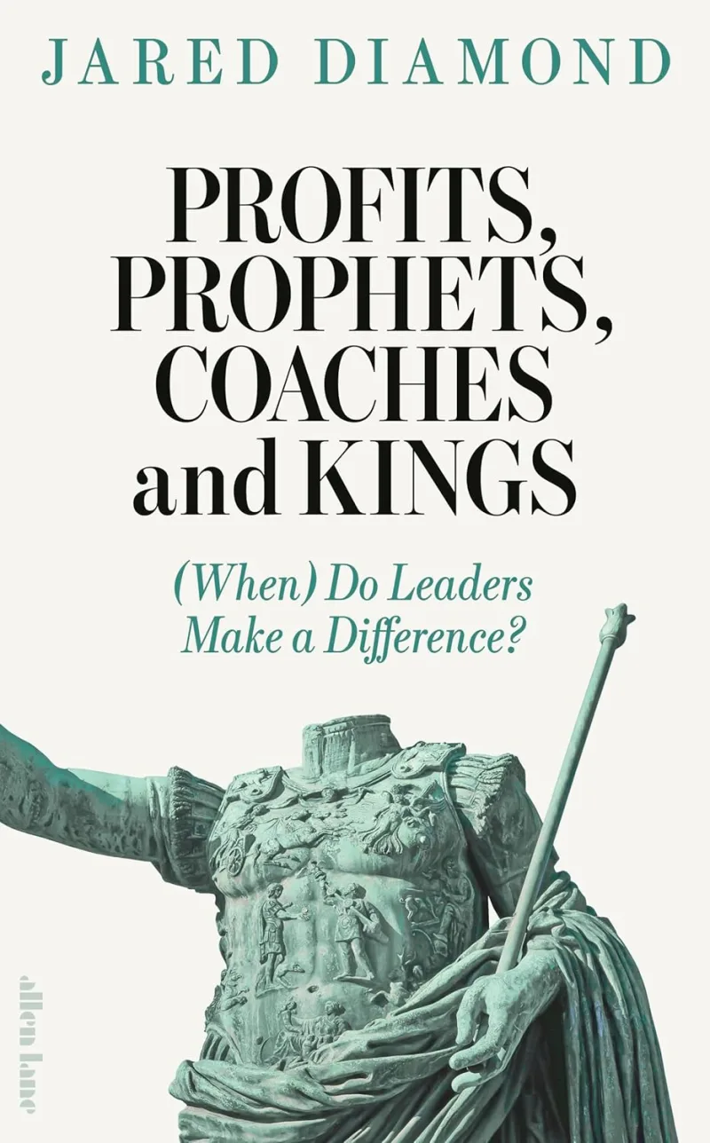 Εξώφυλλο του βιβλίου "Profits, Prophets, Coaches and Kings" του Jared Diamond, που αναμένεται να κυκλοφορήσει το 2026.