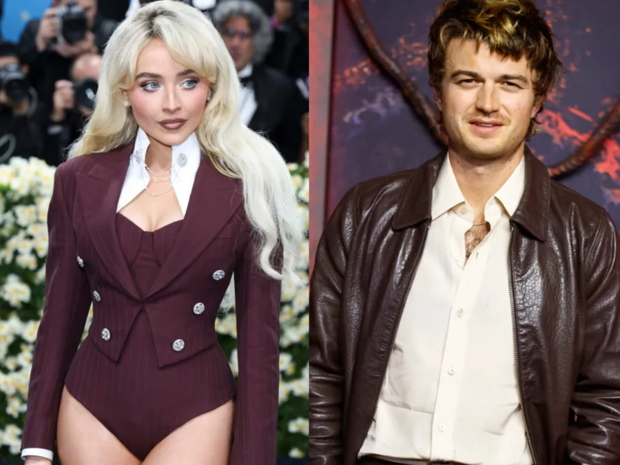 Η Sabrina Carpenter και ο Joe Keery σε κολλάζ φωτογραφιών.