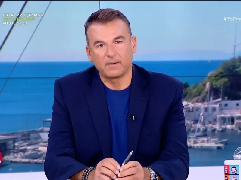 Ο Γιώργος Λιάγκας στο πλατό της εκπομπής Το Πρωινό.