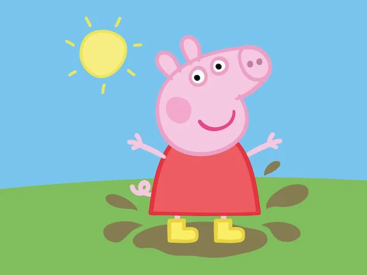 Η Peppa το γουρουνάκι σε λιβάδι με λάσπες