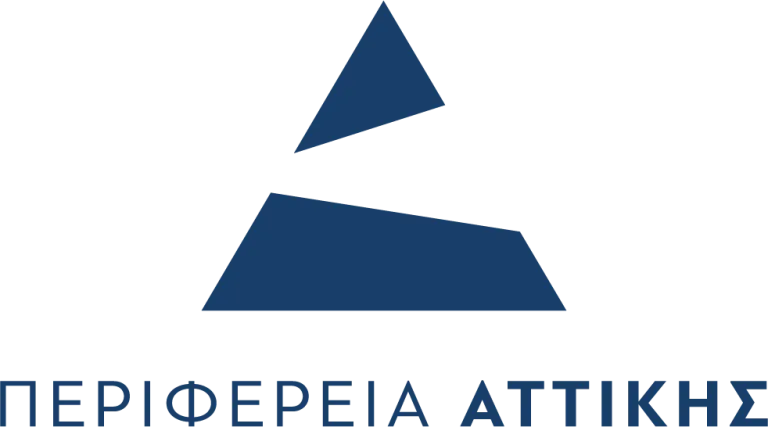 Λογότυπο της Περιφέρειας Αττικής σε μπλε χρώμα.