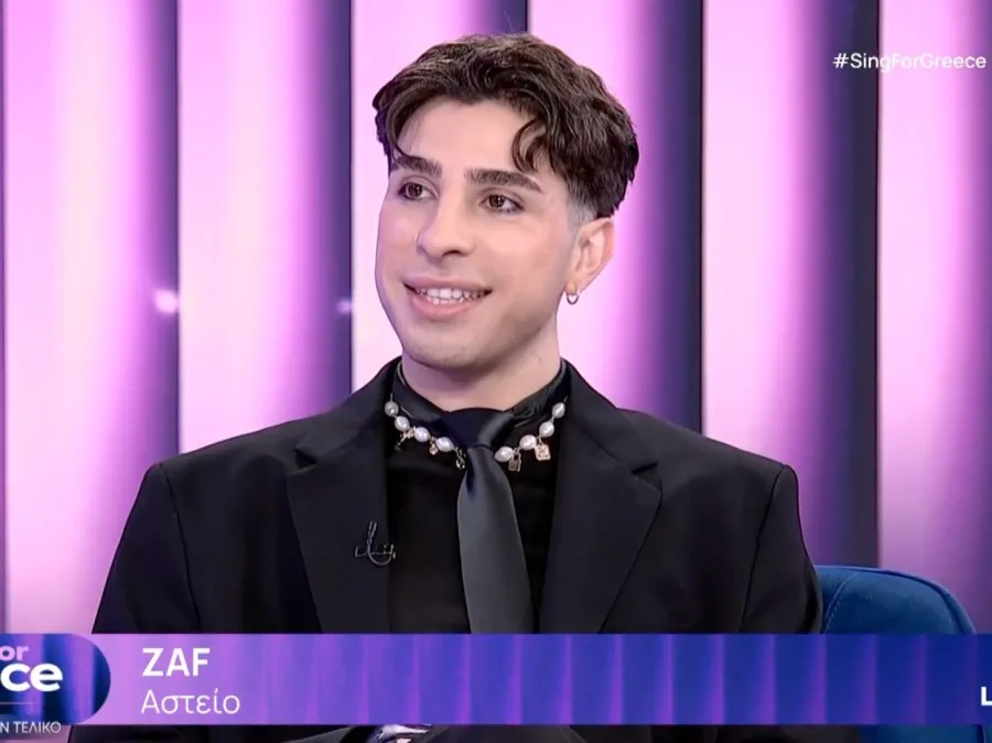 Ο Zaf σε τηλεοπτική εμφάνιση για τη Eurovision 2026.