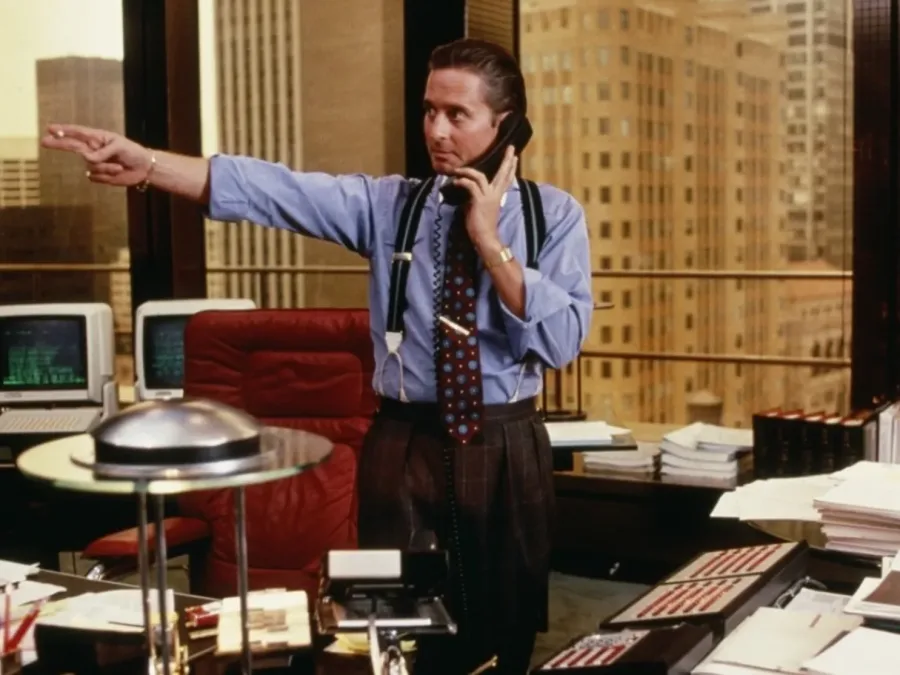 Ο Michael Douglas ως Gordon Gekko στην ταινία Wall Street.
