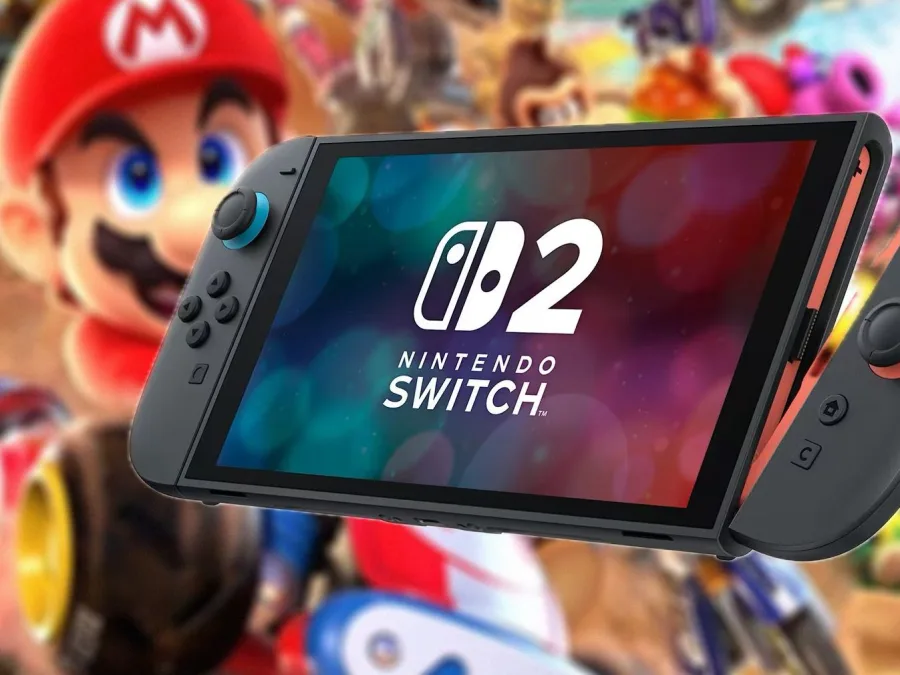 Κονσόλα Nintendo Switch 2 με φόντο τον Mario