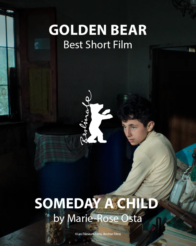 Αφίσα της ταινίας Someday a Child της Marie-Rose Osta με ένα αγόρι σε εσωτερικό χώρο.