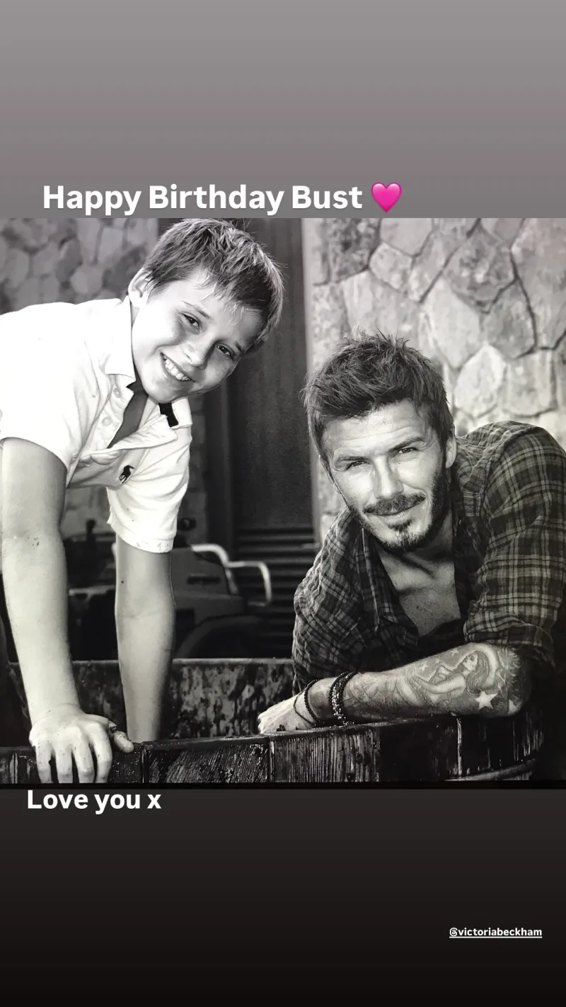 Ο David Beckham σε φωτογραφία από τον προσωπικό του λογαριασμό στο Instagram για τα γενέθλια του Brooklyn Beckham.