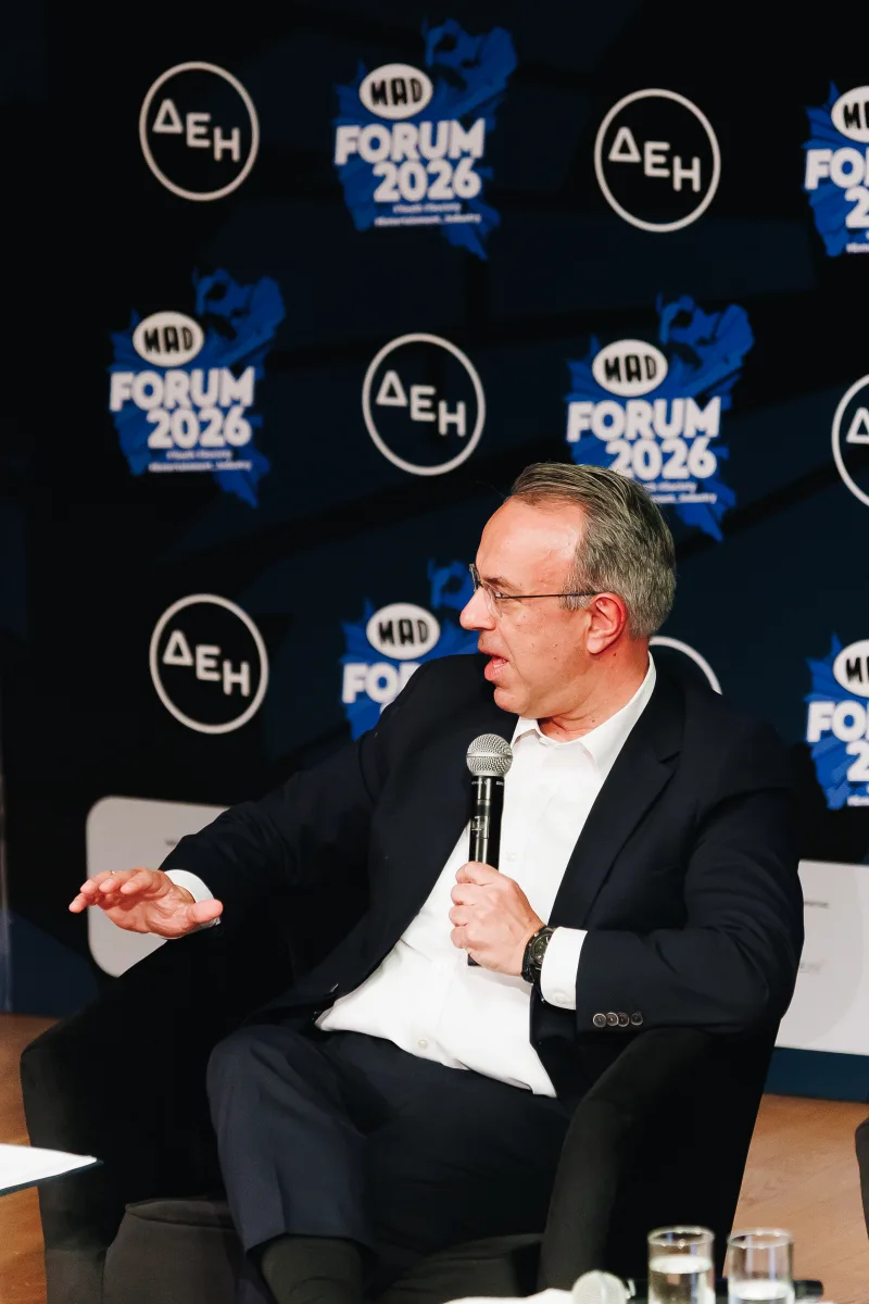 Ο Χρήστος Σταϊκούρας μιλάει στο MAD Forum 2026.