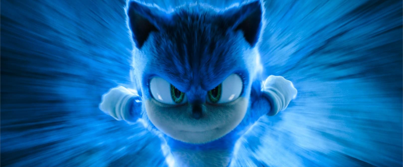 Ο Sonic the Hedgehog σε κίνηση με μπλε ενέργεια