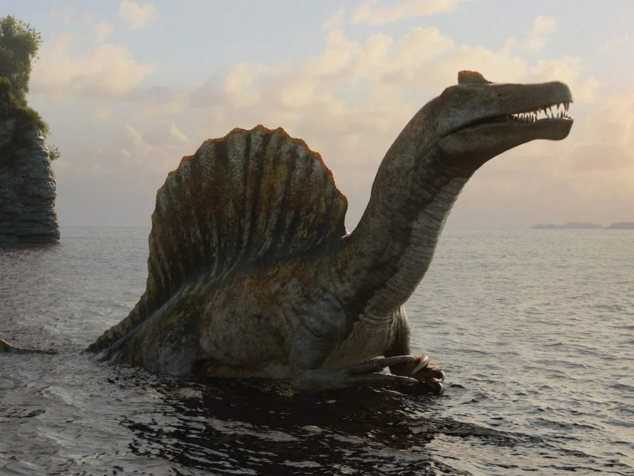 Δεινόσαυρος Spinosaurus μέσα στο νερό από τη σειρά The Dinosaurs του Netflix.