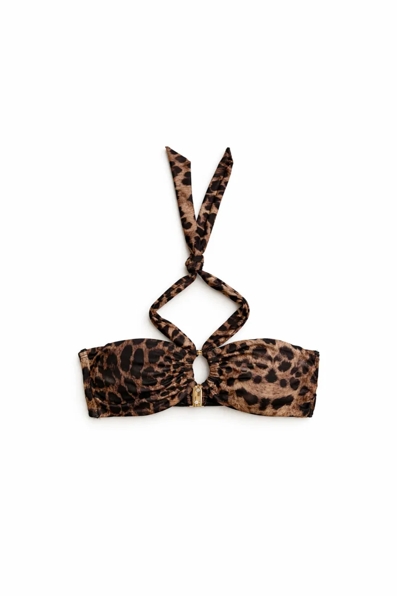 Leopard print O-Ring bikini με 70s αισθητική, που αποτελεί τάση για το καλοκαίρι του 2026.
