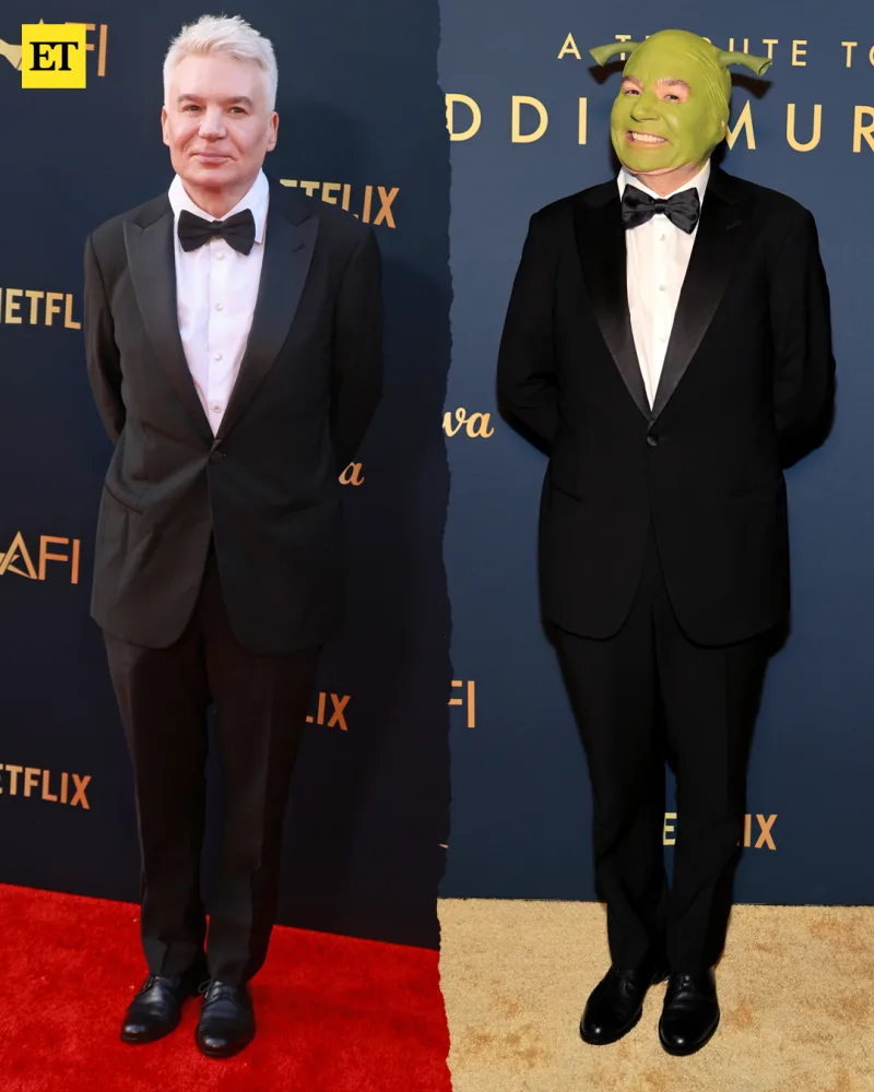 Ο Mike Myers εμφανίζεται με κοστούμι και ως Shrek στο AFI Gala, τιμώντας τον Eddie Murphy.