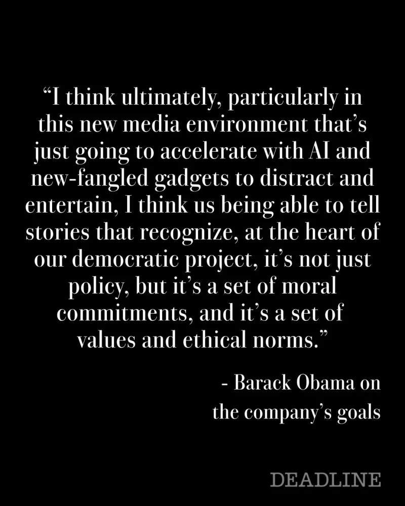 Απόσπασμα από δήλωση του Barack Obama για τους στόχους της εταιρείας του Higher Ground, αναφερόμενος στο Netflix.