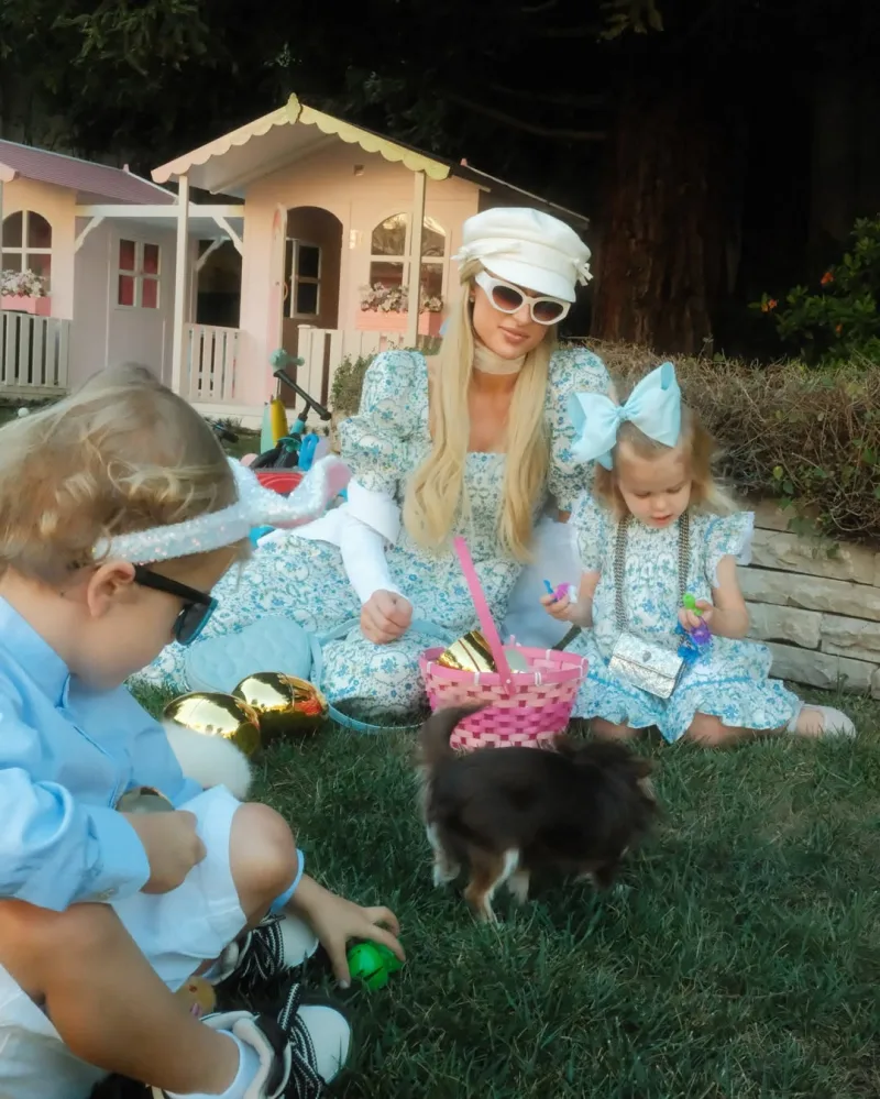 Η Paris Hilton με τα παιδιά της και τον σκύλο τους σε πασχαλινό mood, μοιράζονται στιγμιότυπα στα social media.
