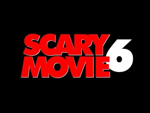 Το λογότυπο της ταινίας Scary Movie 6 σε κόκκινο και λευκό χρώμα με μαύρο φόντο, προκαλώντας αντιδράσεις.