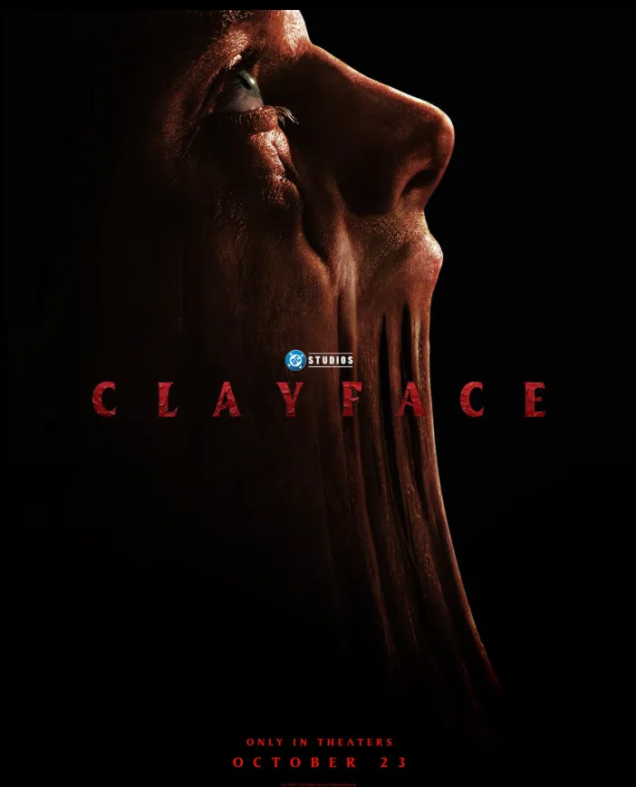 Αφίσα της ταινίας Clayface με ένα παραμορφωμένο πρόσωπο σε προφίλ.