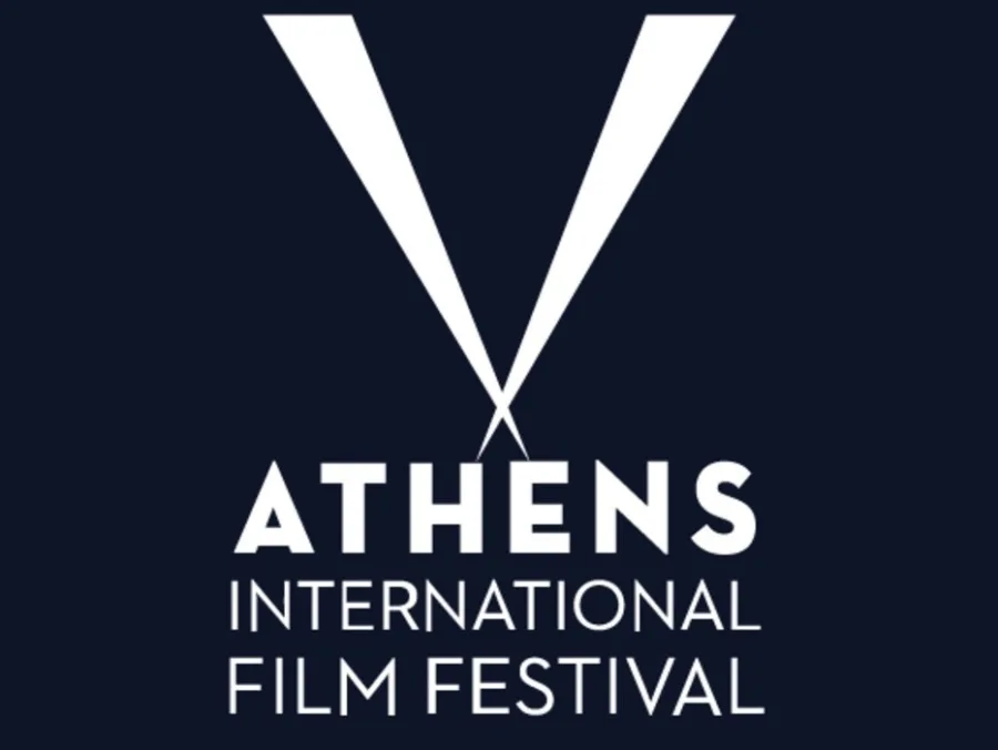 Λογότυπο Athens International Film Festival, που παρουσιάζει τις ελληνικές μικρές ιστορίες και τις νύχτες πρεμιέρας.