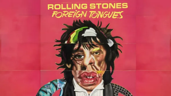 Εξώφυλλο του δίσκου Foreign Tongues των Rolling Stones με καλλιτεχνικό κολάζ προσώπου.