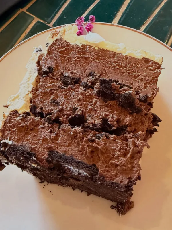 Μια πλούσια σοκολατένια τούρτα με μπισκότα oreo για τα πρώτα γενέθλια της Κατερίνας Καινούργιου ως μαμά.
