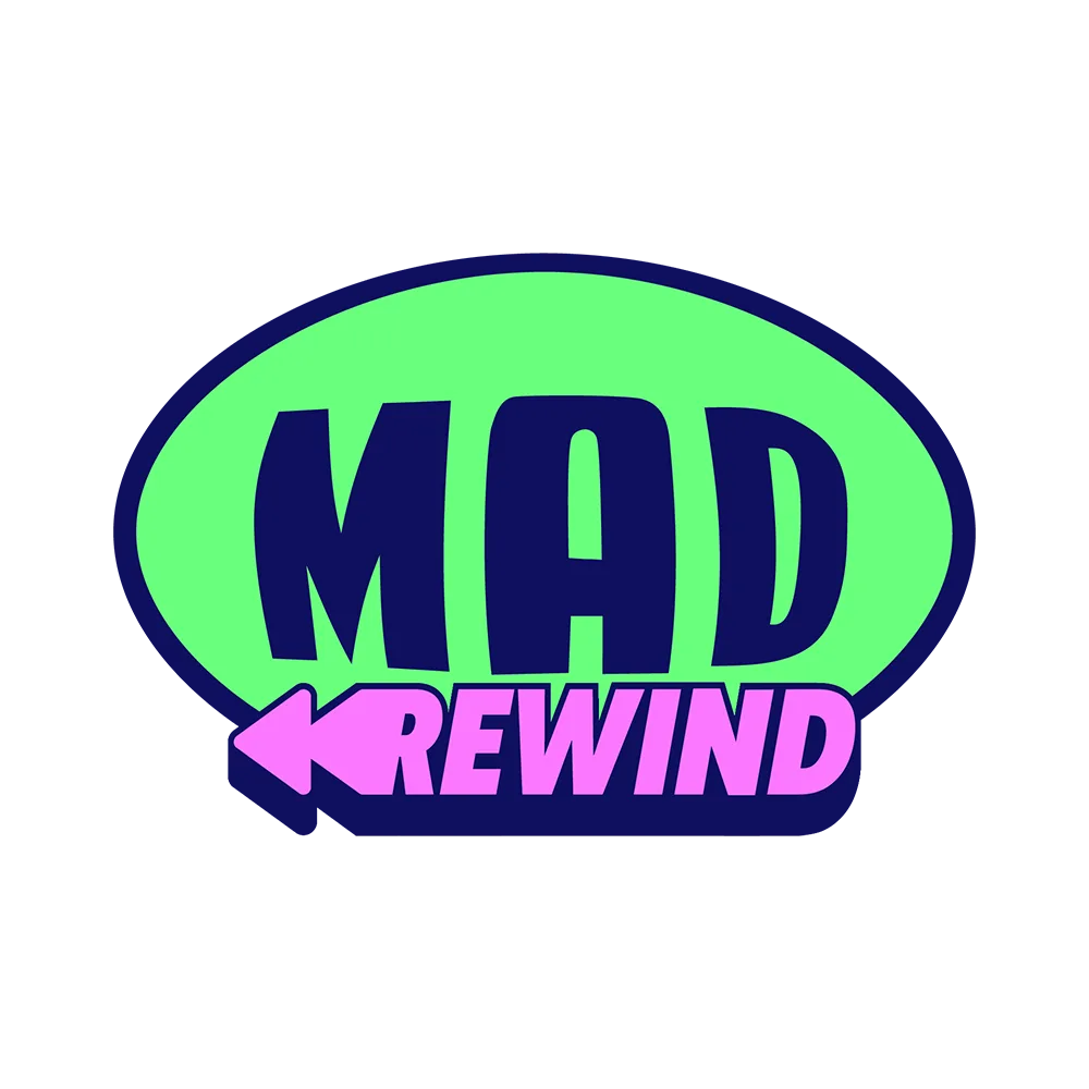 Λογότυπο MAD Rewind σε πράσινο οβάλ φόντο