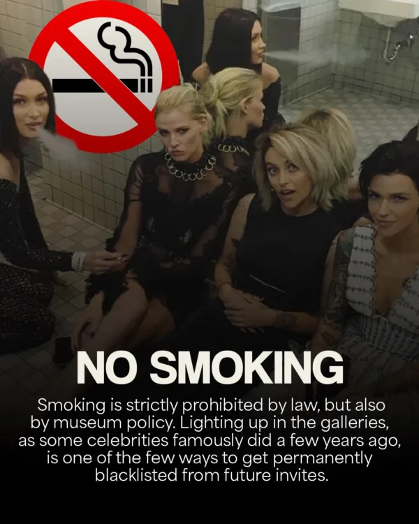Εσωτερικός χώρος του Smoke Center, σχετικός με τους κανόνες και την προετοιμασία για το Met Gala.