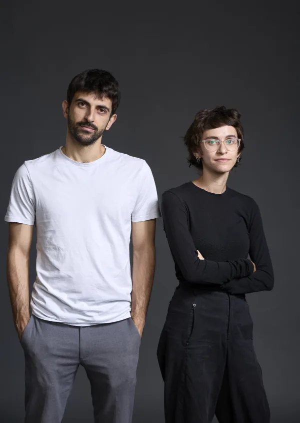 Yuval Abraham & Rachel Szor, film directors. Photographed in London. Photograph by David Levene 1/9/26